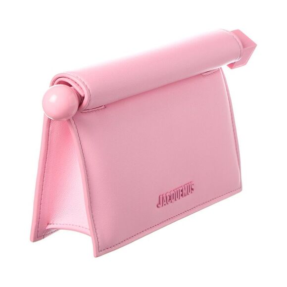 Jacquemus The Small Rond Carre Leather Clutch, Pink - Picture 3 of 5